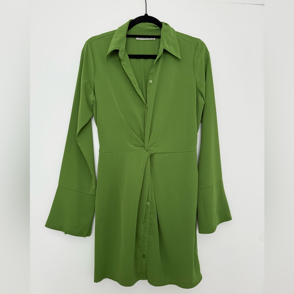 New Abercrombie & Fitch Long-Sleeve Twist-Front Shirtdress